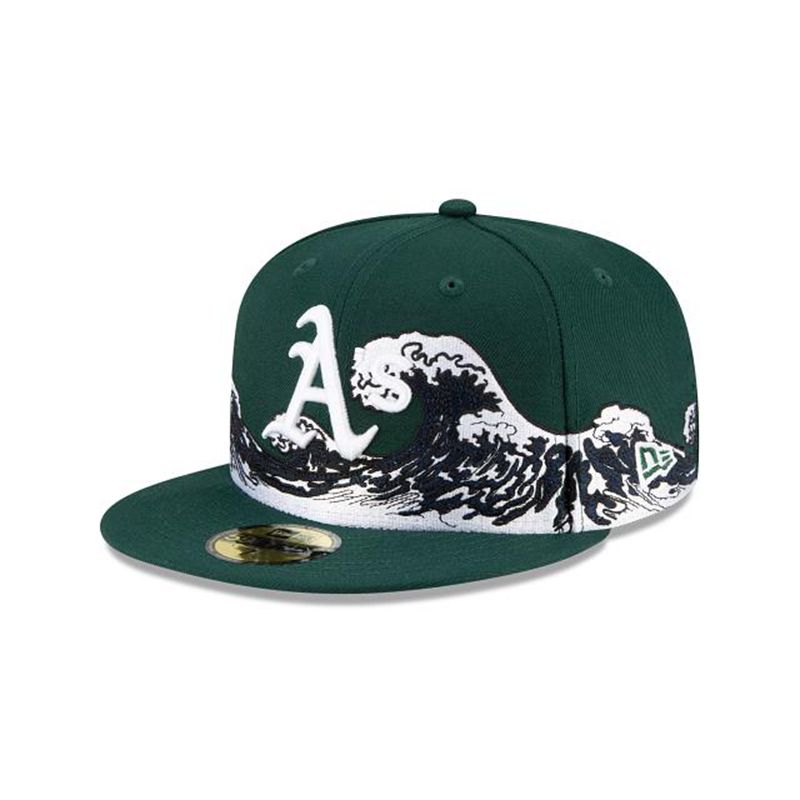 MLB Oakland Athletics Wave 59Fifty Fitted (MDC2270) - Green New Era Caps